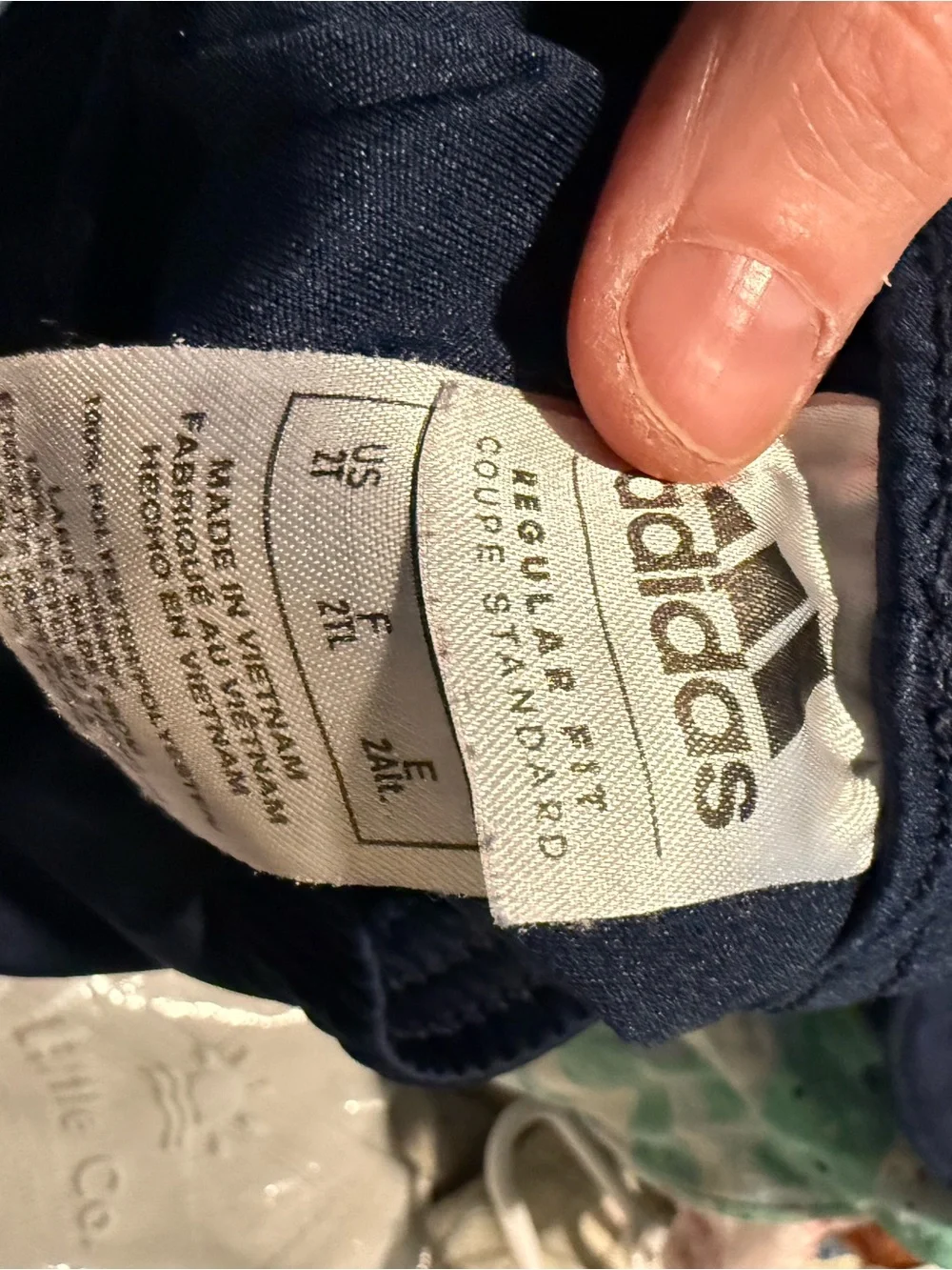 Adidas Toddler 2-Piece Athletic Set Gray Logo Tee & Navy Shorts Size 2T